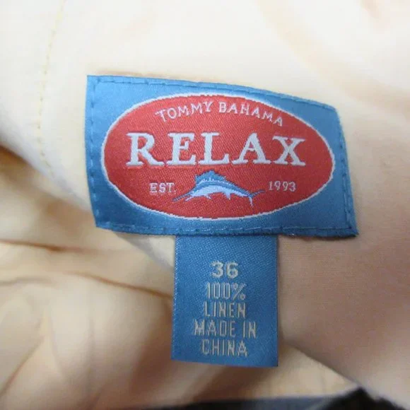 TOMMY BAHAMA REGULAR FIT SHORTS 100% LINEN BROWN PLAID Sz 36 - Picture 3 of 4